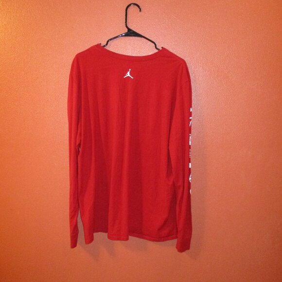 Jordan Men X Large Red White Basketball 23 Airman Long Sleeve Shirt - Picture 8 of 9